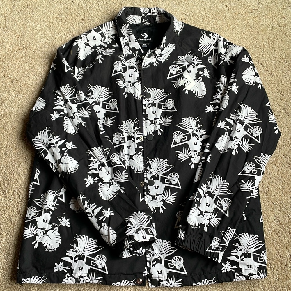 Converse tropical themed basketball jacket